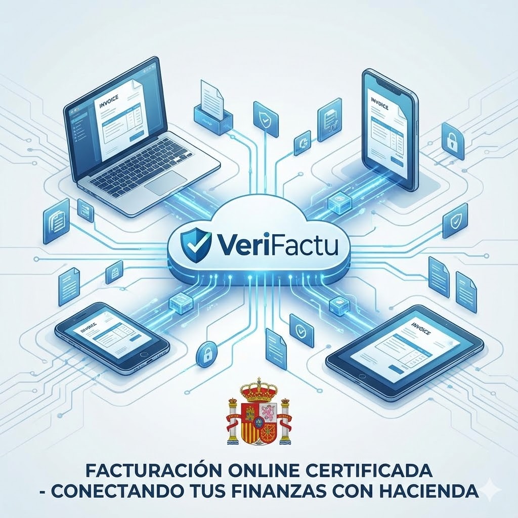 Imagen de Verifactu: facturación online certificada conectada con Hacienda – adaptación Verifactu 2027 en Zuera