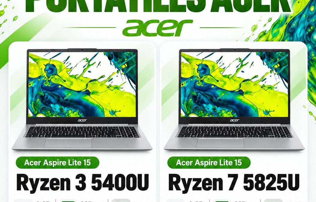 Acer Aspire Lite 15: Ryzen 3 con 8 GB y SSD de 256 GB a 499 euros; Ryzen 7 con 8 GB y SSD de 512 GB a 619 euros, IVA incluido